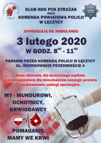 Akcja z policją 3 lutego - plakat