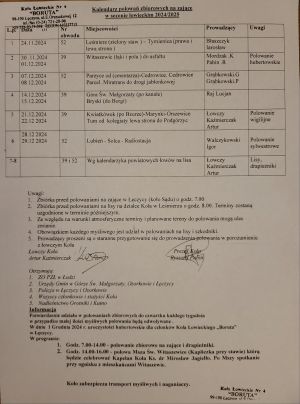 Kalendarz polowań