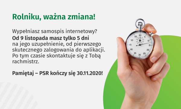 Od 1 września do 30 listopada 2020 r. Główny Urząd Statystyczny realizuje Powszechny Spis Rolny.