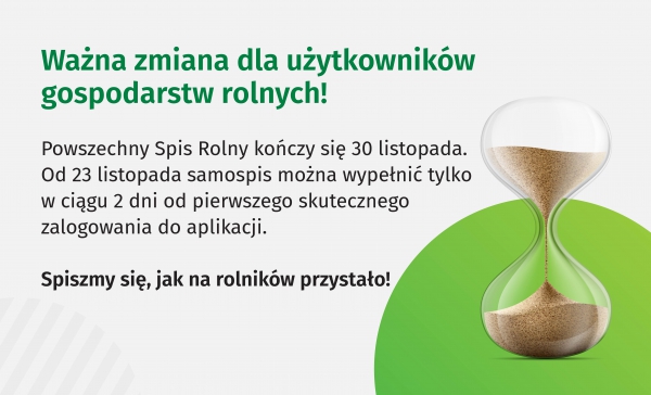 Ważna informacja dla użytkowników gospodarstw rolnych.